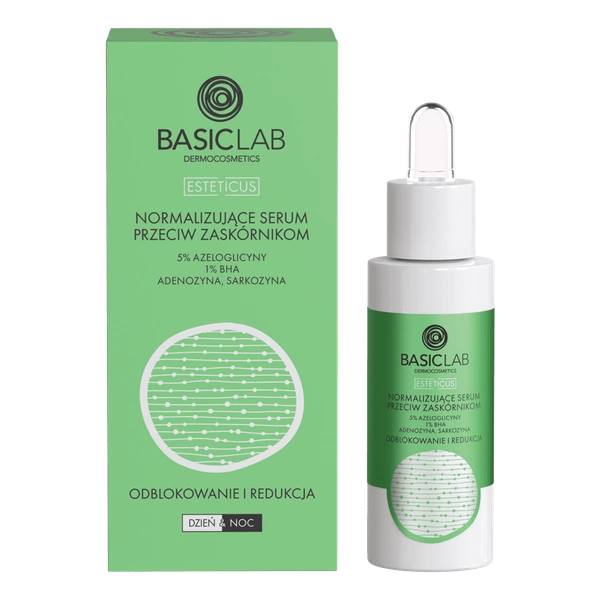 Normalizujące serum przeciw zaskórnikom z 5% azeloglicyny i 1% BHA