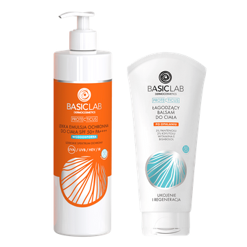 Lekka emulsja ochronna do ciała SPF 50+ PA++++ 300 ml + Łagodzący balsam po opalaniu 100 ml